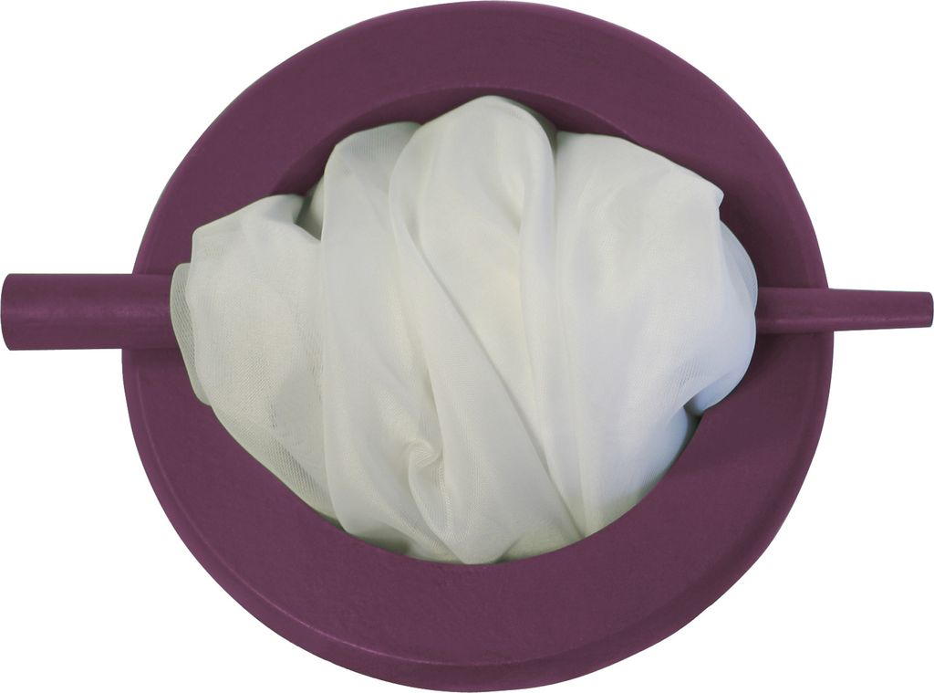 Raffhalter Holz Lila Dekospange Gardinenspange modern uni Ringform Raffspange