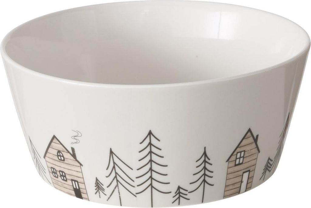Schale mit winterlichem Tannenbaummotiv HOMEWOOD, Ø15 cm