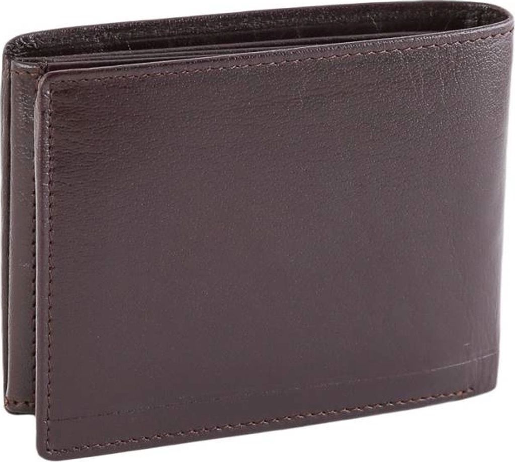 Rovicky | Herrenledergeldbörse, mit RFID, Naturleder, Braun, 12x9.5 cm