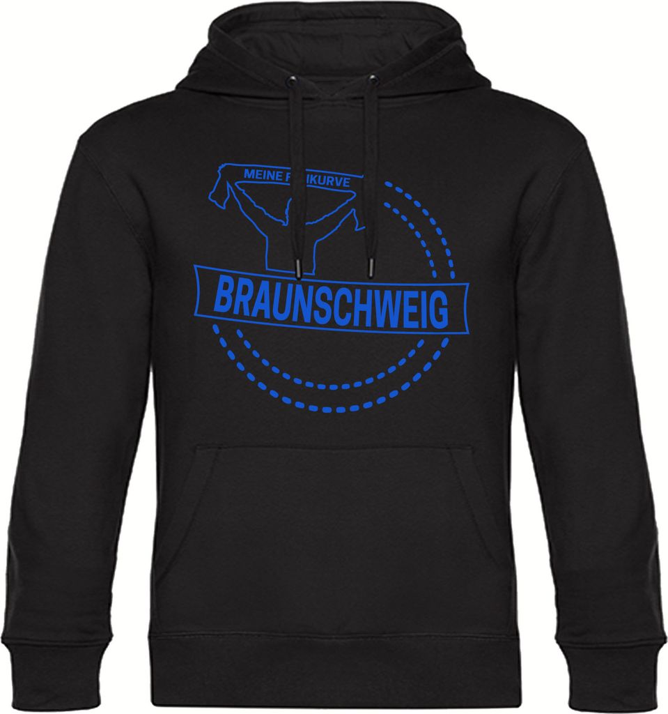 multifanshop Kapuzen Sweatshirt - Braunschweig - Meine Fankurve, schwarz-2, Größe M