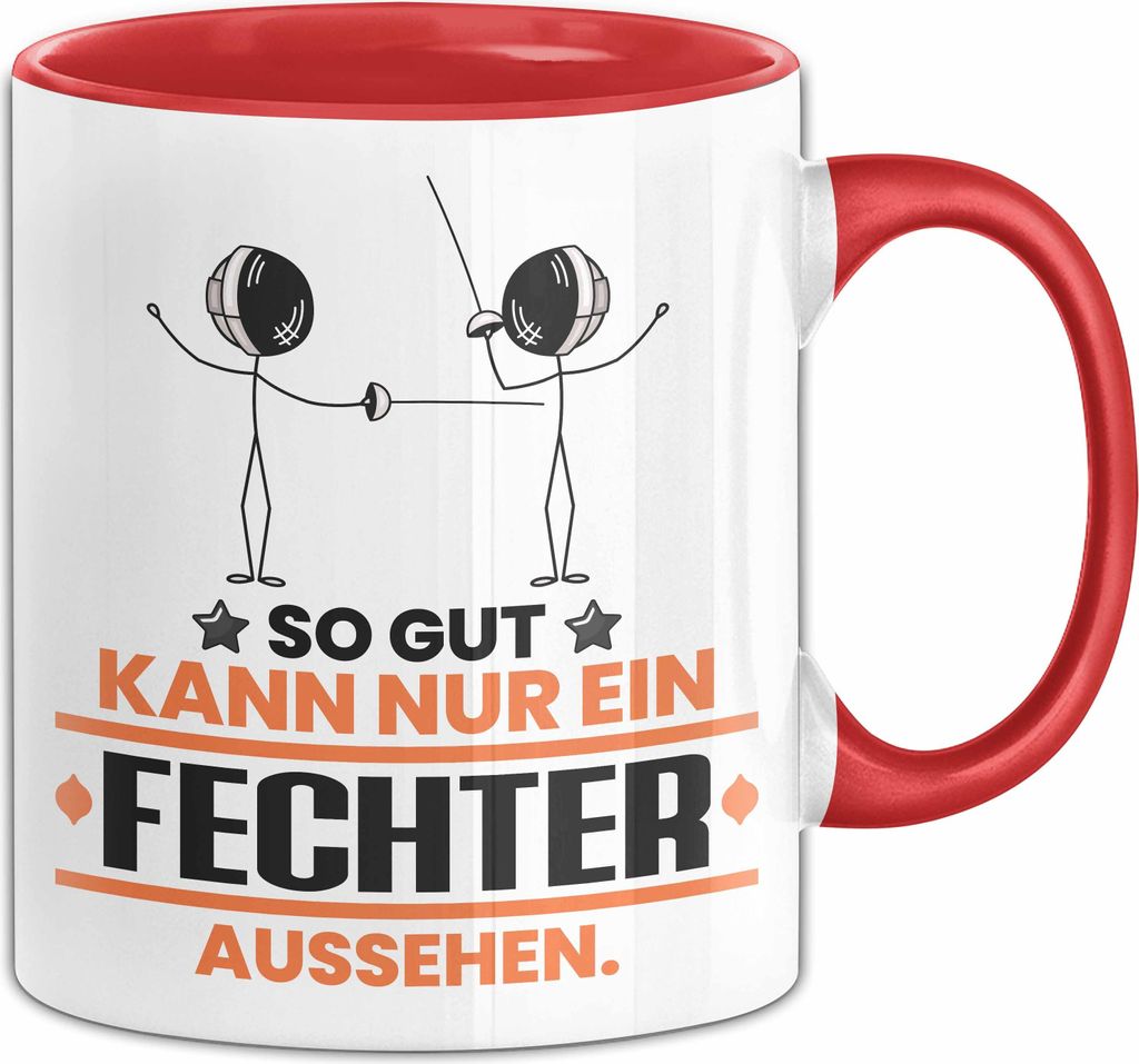 Fechter Geschenk Tasse So Gut Kann Nur Ein Fechter Aussehen Geschenkidee Kaffee-Becher (Rot)
