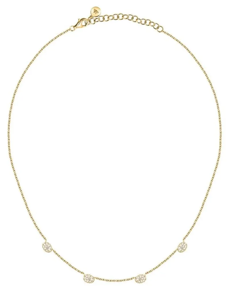 Collier femme en plaqué or et pendentif serti de zircones cubiques - Chic
