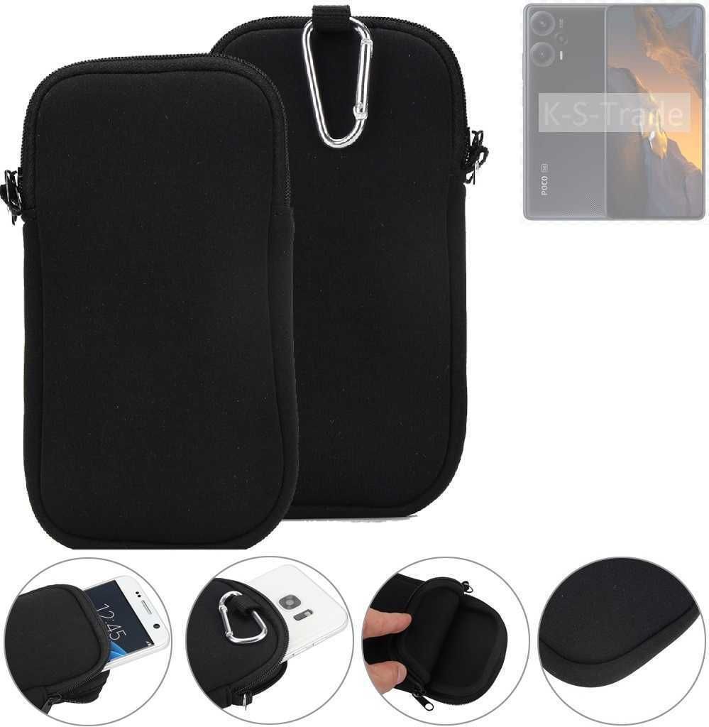 K-S-Trade Neopren-Hülle Handyhülle kompatibel mit POCO F5 Schutzhülle Neoprenhülle Sleeve Schutz-Hülle Gürtel Tasche Case Holster Handytasche