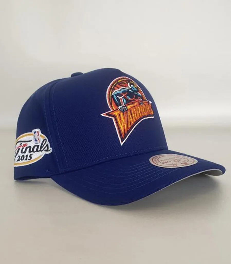 Casquette Warriors Mitchell & Ness Bleu Marine Double Clutch Ajustable