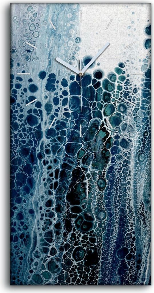 Wanduhr Bürouhr Leinwand Bild Geräuschlos 30x60 Aquarell Abstrakte Kunst - weiße Hände