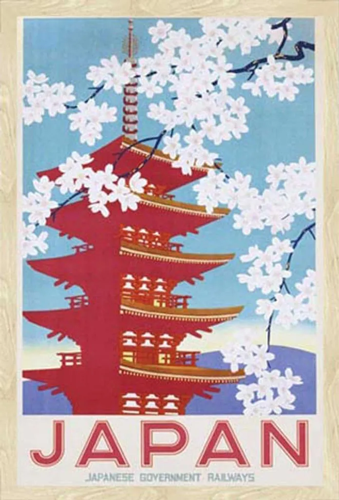 Poster Vintage Ferrovie Giapponesi con Cornice Shinsuke Quercia 61x91,5
