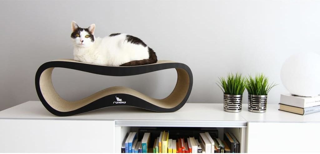 Tiragraffi Per Gatti Mykotty 75x25x25 Cm Bianco - Letto E Gioco Multifunzione - Foto 7