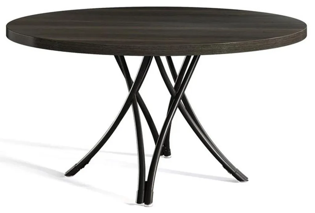 Table à manger ronde noire HOGA-RY0164 Tribesigns, 122,5x122,5x73,5 cm