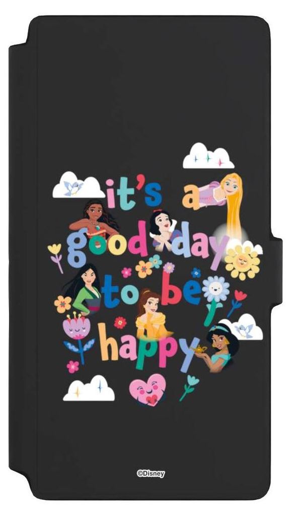 NIVOCASE Klapphülle für Samsung Galaxy S22 Ultra Handyhülle aus Kunst Leder NIVOflip schwarz Disney Princess Offizielles Lizenzprodukt Prinzessin
