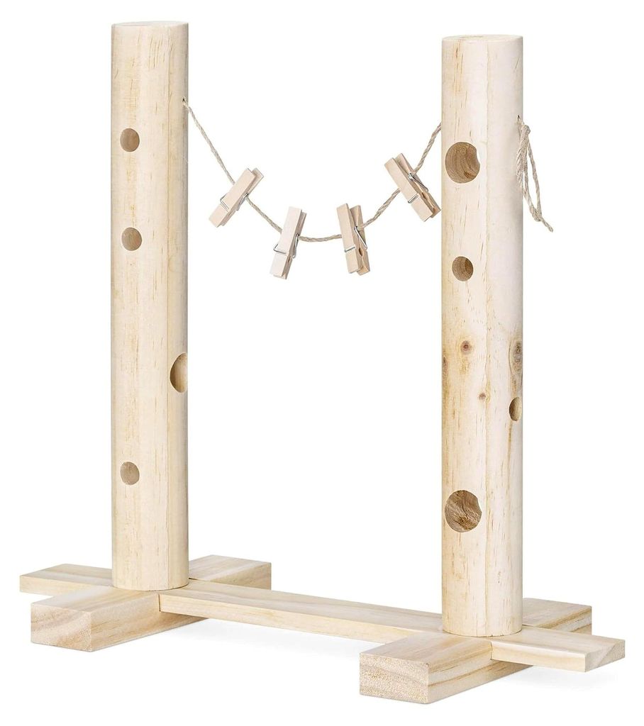 Futterstation für Kaninchen - Futterspender für Hasen, Hamster und Meerschweinchen - Futterautomat aus Holz - Futterraufe für Nager