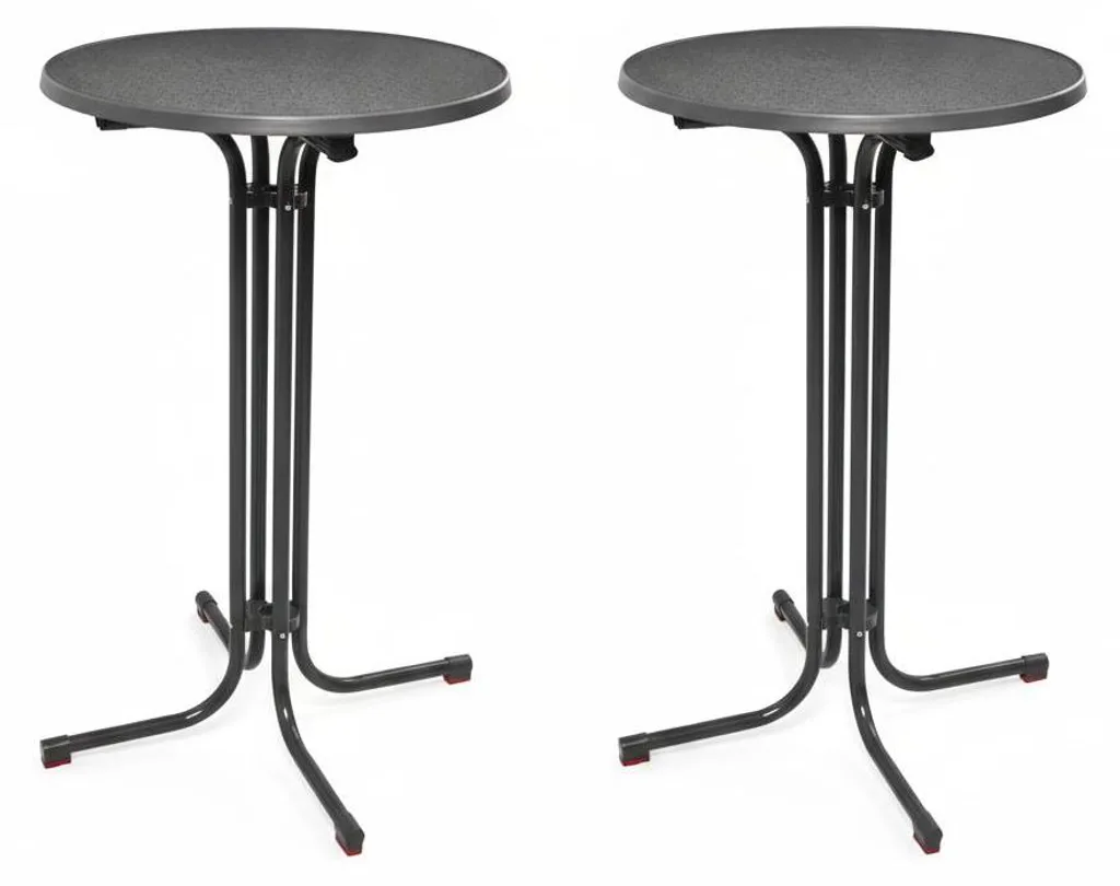 Table de Réception Pliante Bellini Grise Ø 80 cm pour Jardin - Duo