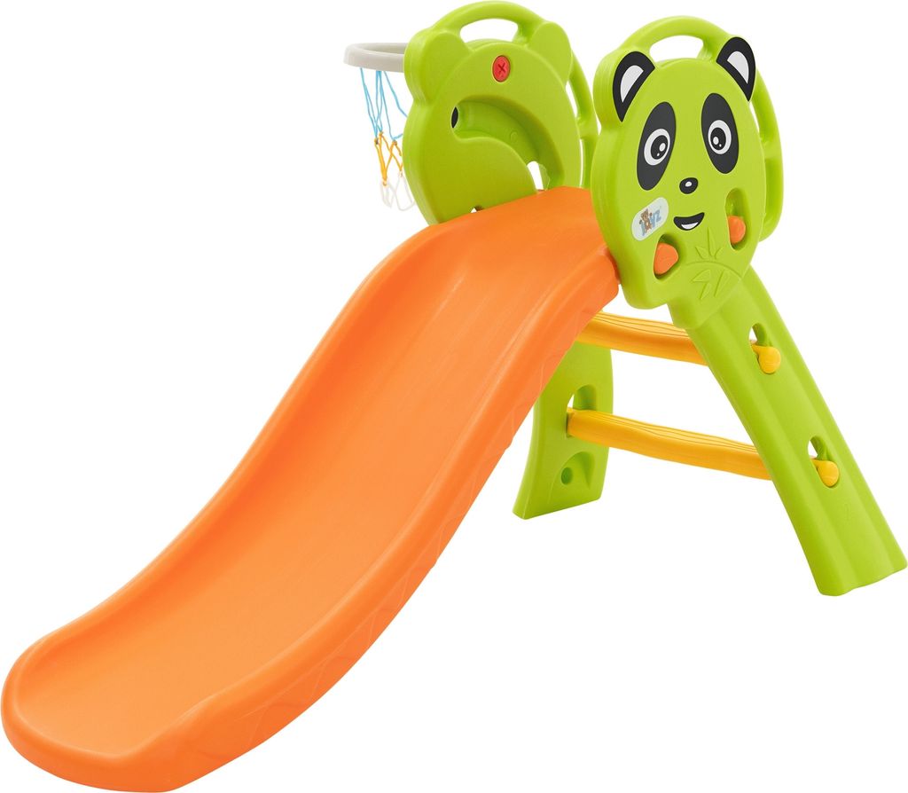 Joyz 2in1 Kinderrutsche, Grün-Orange, Spielrutsche Set Indoor/Outdoor, Kunststoff, Kinder Spielzeug Rutsche + Basketballkorb, ab 3 Jahren, Babyrut...