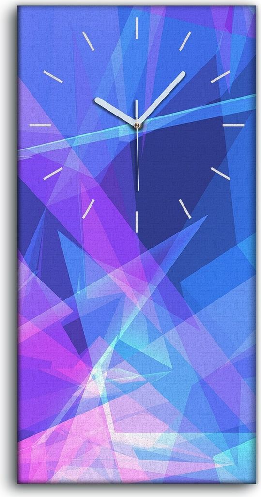 Wandbild Leinwand Bilder mit Uhr Geräuschlos 30x60 Abstrakte Kunst Geometrisch - weiße Hände