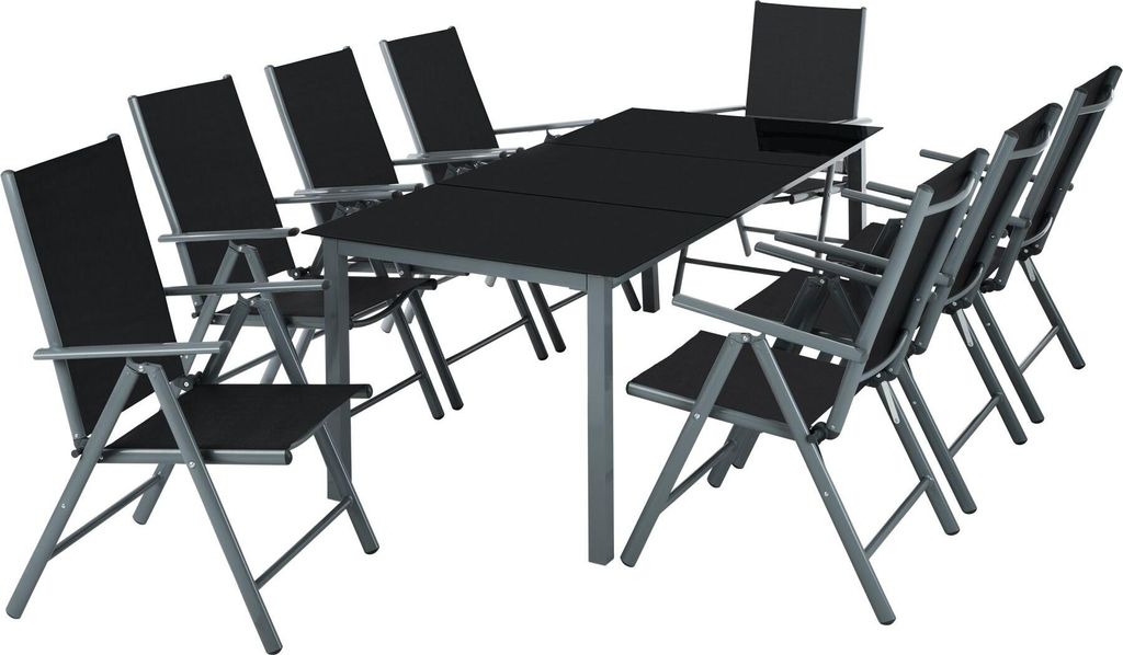 A dining set with a table and chairs, shown from a slightly elevated angle.