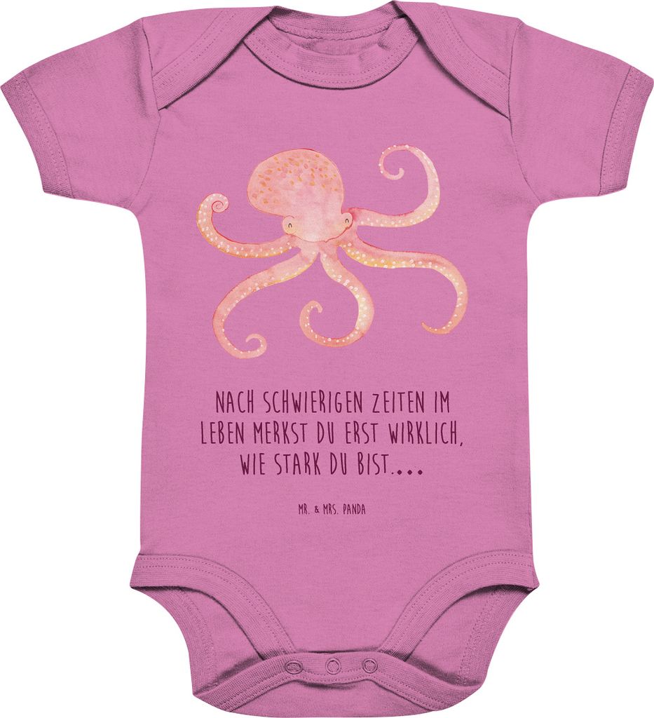 Mr. & Mrs. Panda overall baby Tintenfisch 12. - 18. Monat - Bubble Gum Pink - Geschenk, Kurzarmbody, Ozean, Krake, Wasser, Strampler, Meerestier, b...