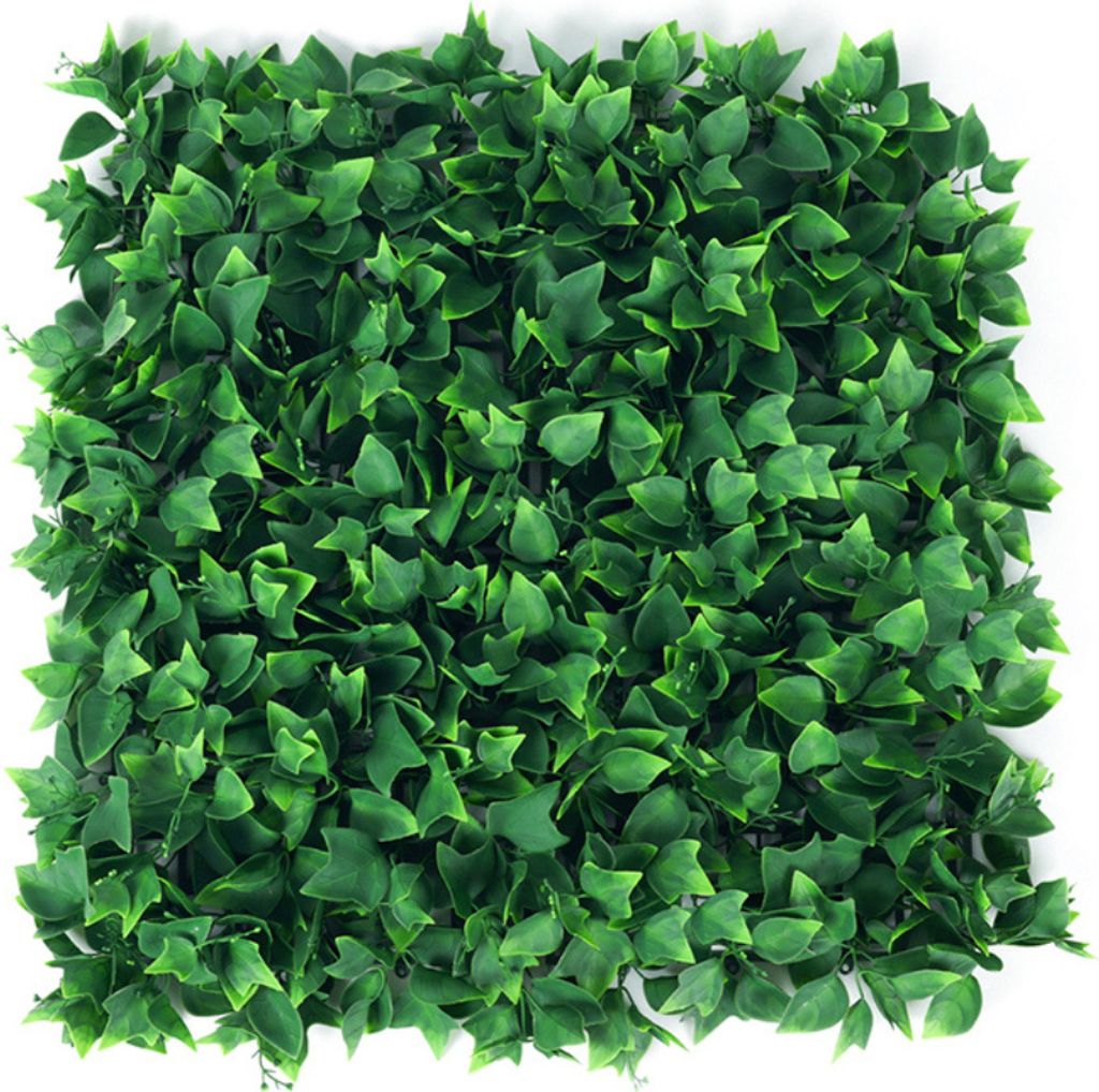 Buxibo Kunsthecke Set - 4x50x50 cm - Grüne Wand - Künstlich belaubt - Balkonsichtschutz - Kunstpflanzen innen/außen - Laubig
