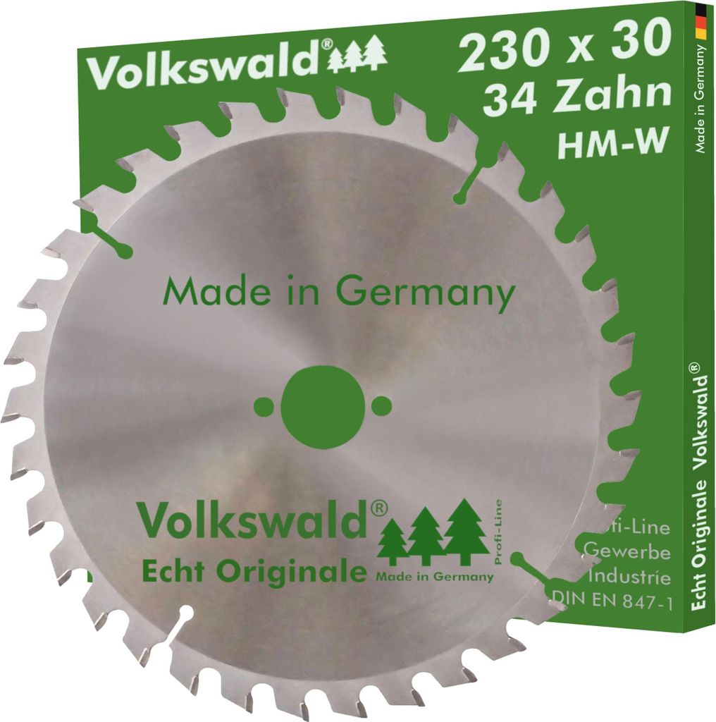 Volkswald HM-Sägeblatt W 230 x 30 mm Z=34 Massivholz Kreissägeblatt