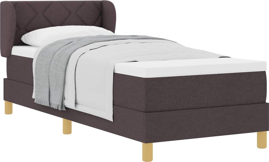 vidaXL Boxspringbett mit Kopfteil Dunkelbraun 80 x 200 cm Stoff