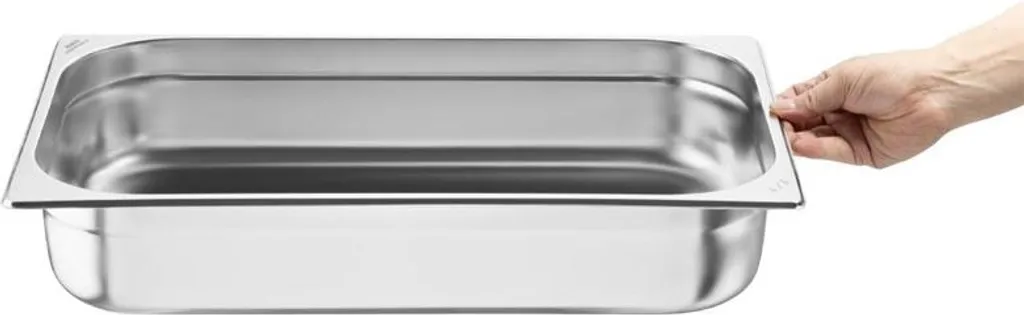 Bac Gastronorme 1/1 Nisbets Essentials Inox 100mm - Lot de 3 Pièces