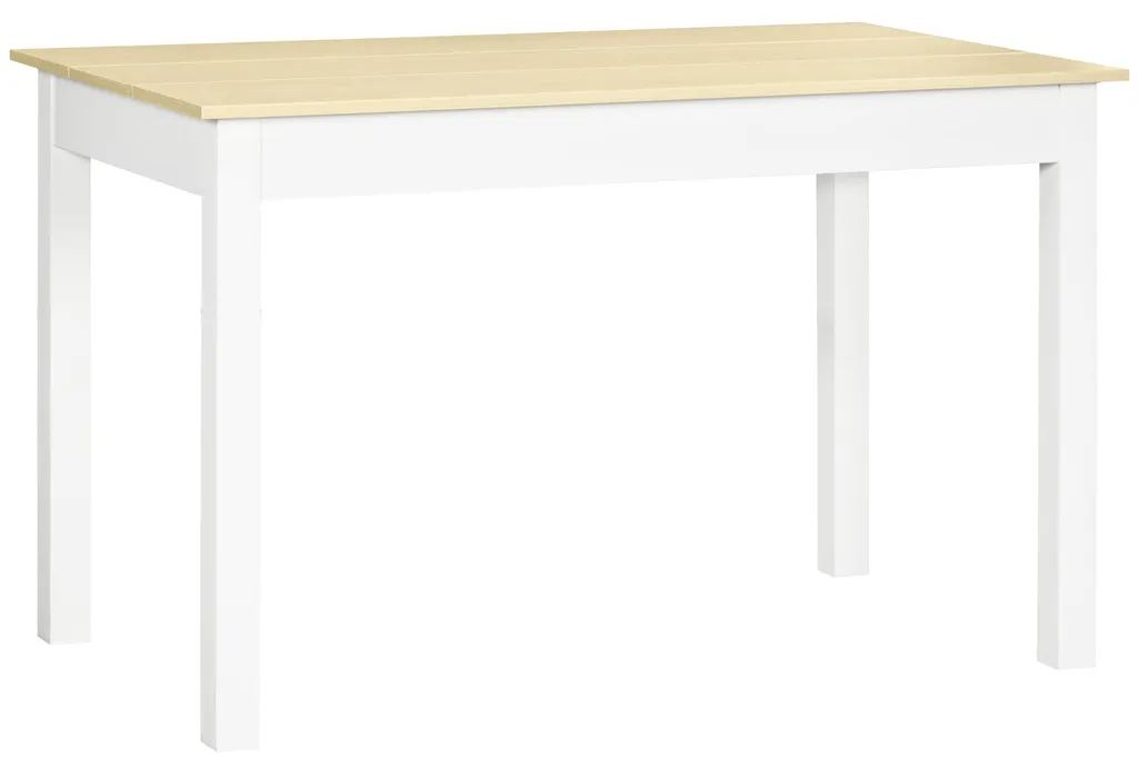 Table de salle à manger bois moderne 119 cm bicolore rectangulaire chic