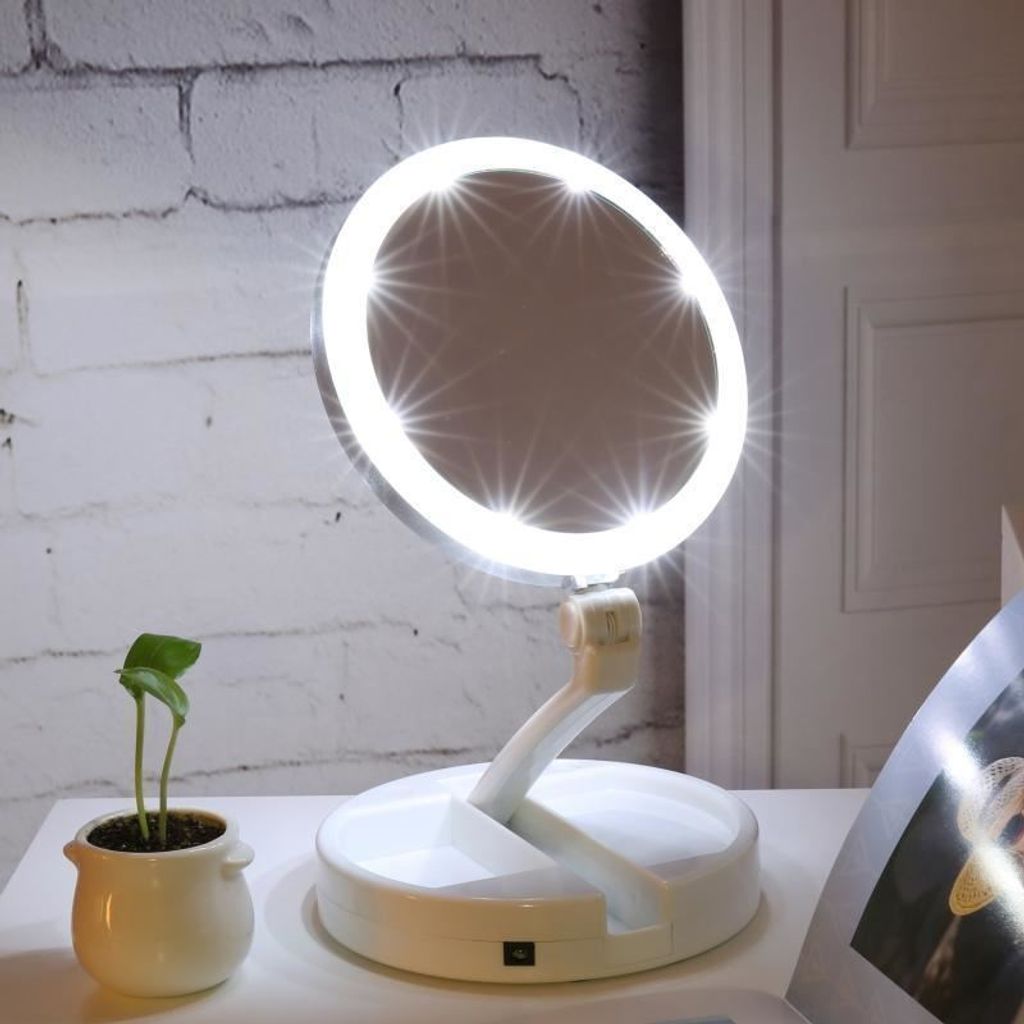 UNIQ Składane lusterko do makijażu z oświetleniem LED i Zdjęcie produktu 