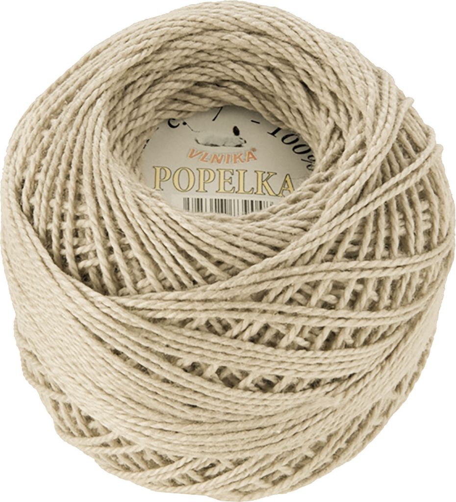 10g Stickgarn / Häkelgarn Popelka 85m 100% Baumwolle Filethäkeln Sticken Häkeln Farbwahl, Farbe:beige