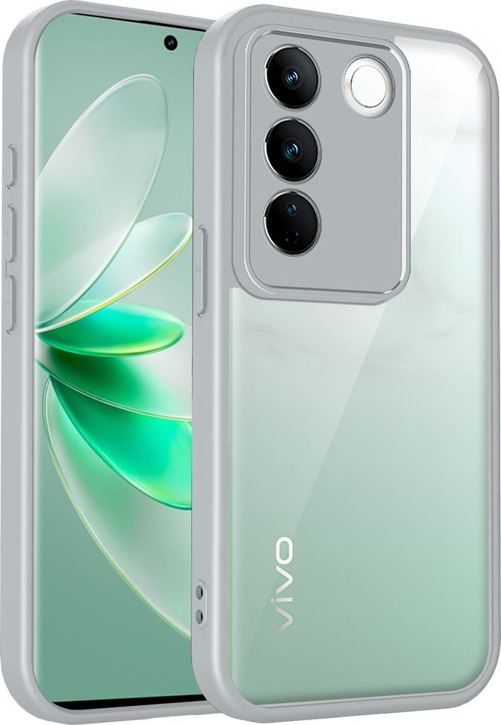 Hülle für Vivo V27/V27 Pro Transparente Rückseite TPU Bumper Stoßfest Handyhülle Grau