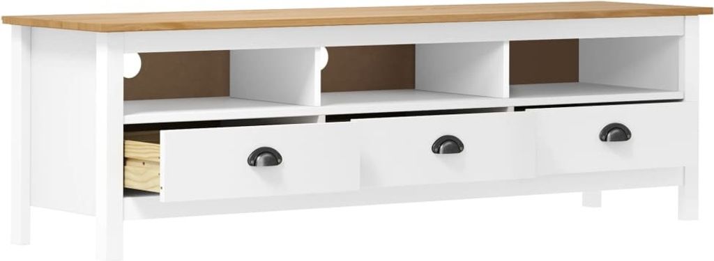 vidaXL TV skříňka Hill White 158x40x47 cm Masivní Obrázek produktu 