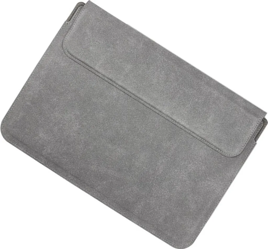 INF Custodia in pelle per laptop 13.3/14 pollici - Multifunzionale con supporto Grigio