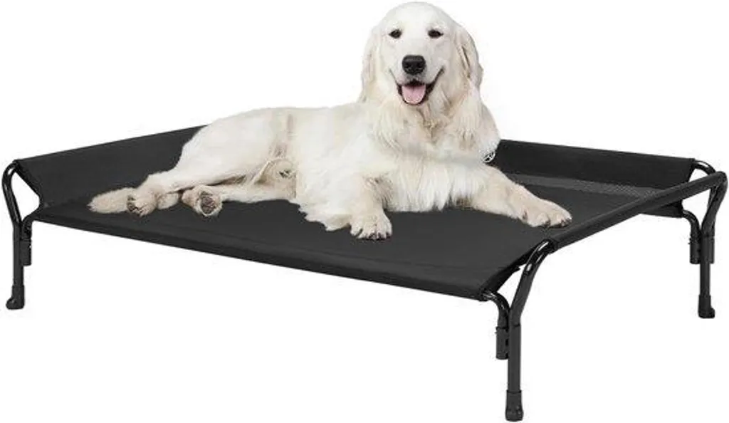 Couchage pour grand chien XL lavable et anti-morsure - Noir extérieur