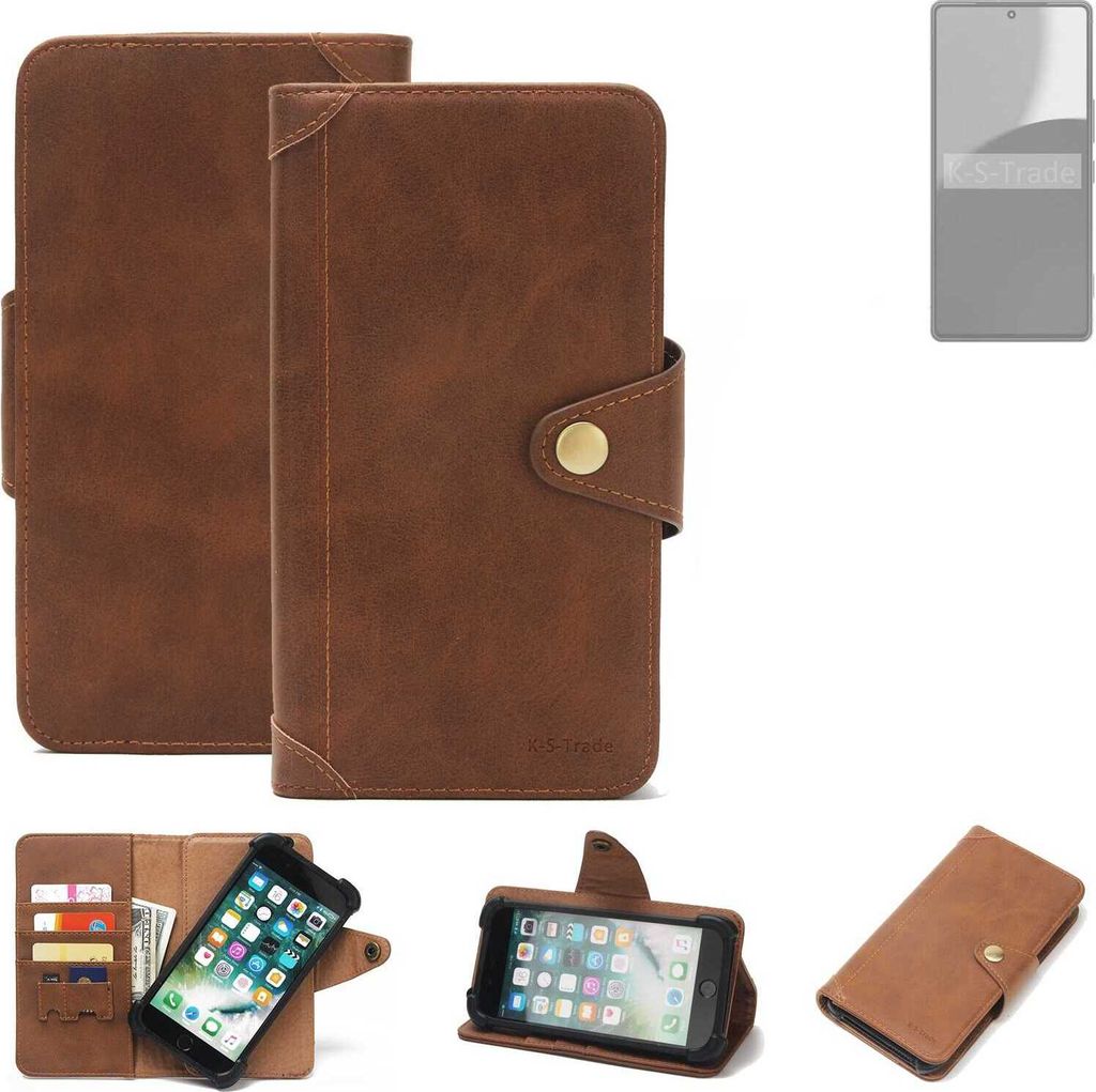 K-S-Trade Handyhülle kompatibel mit Sharp Aquos R9 Pro Schutz Hülle Walletcase Bookstyle Tasche Case Handytasche Wallet Flipcase Cover Polyuretha...