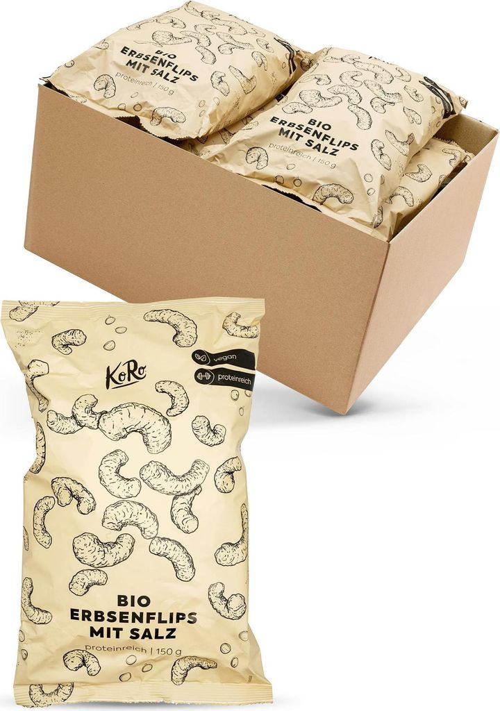 KoRo I  Erbsenflips mit Meersalz 5 x 150 g Produktbild 