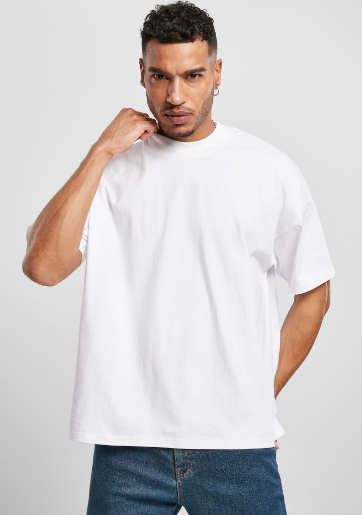 Urban Classics TB4409 | Oversized Mock Neck Tee Herren T-Shirt - Farbe: White - Größe: L