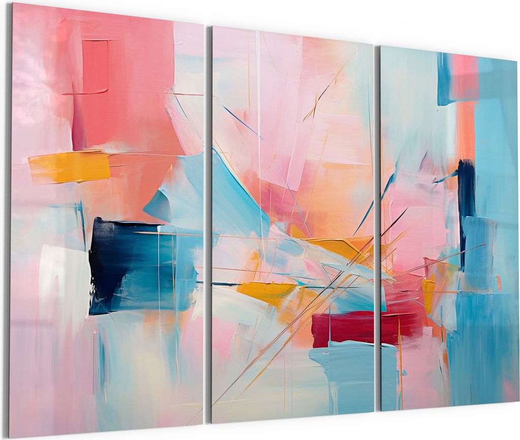 DEQORI Glasbild Echtglas 3x50x100 cm 'Choreografie der Farben' Wandbilder XXL groß