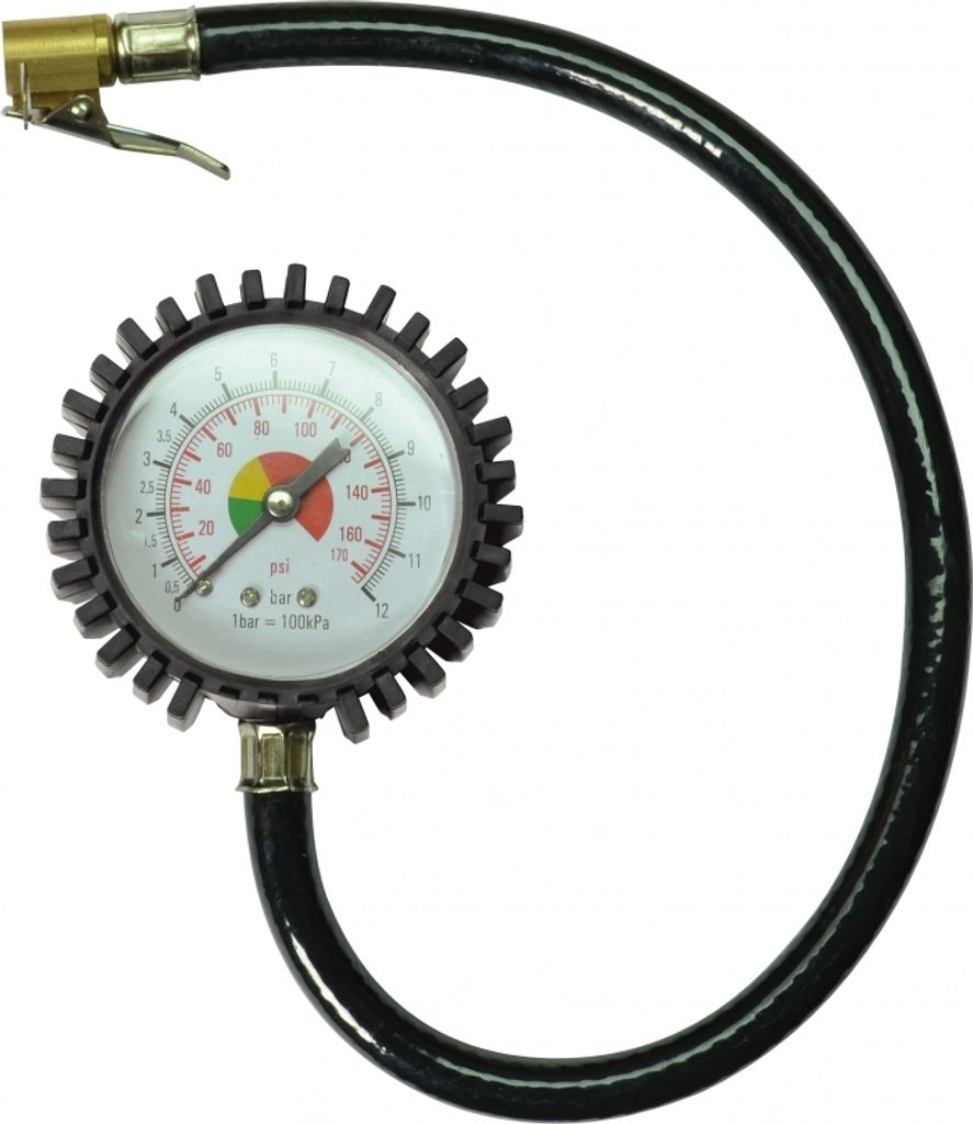 Stanley Manometer 150538XSTN - Luftdruckprüfer für Kompressor - Max. 12Bar - Bar/PSI - Schwarz