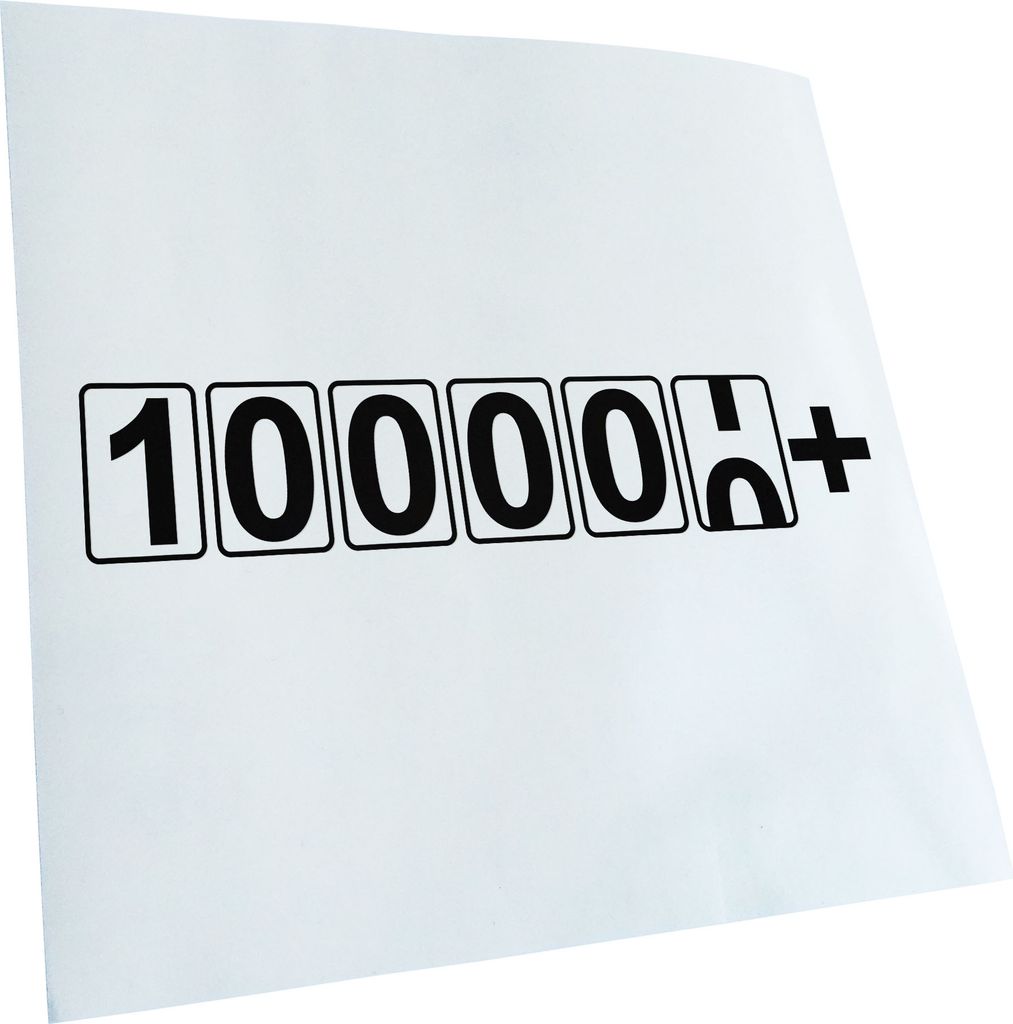 Kiwistar - Autoaufkleber - Kilometeranzeige 100000+ Tachometer Heckscheibenaufkleber - Aufkleber für Auto Kfz Fahrrad, LKW, Truck Mofa