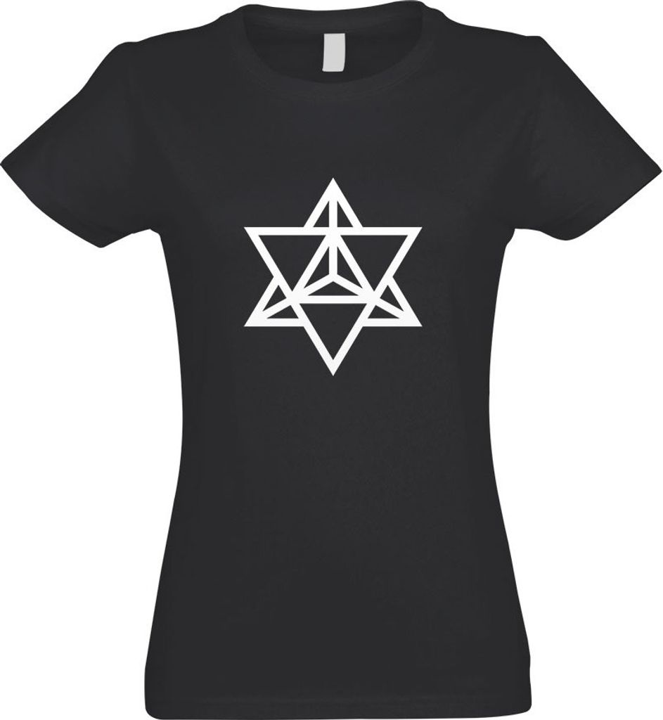 Kiwistar - T-Shirt tailliert - Damen - Graphit - Merkaba - mit Motiv Bedruckt - Funshirt Design - Sport - Freizeit - Damen - XXL