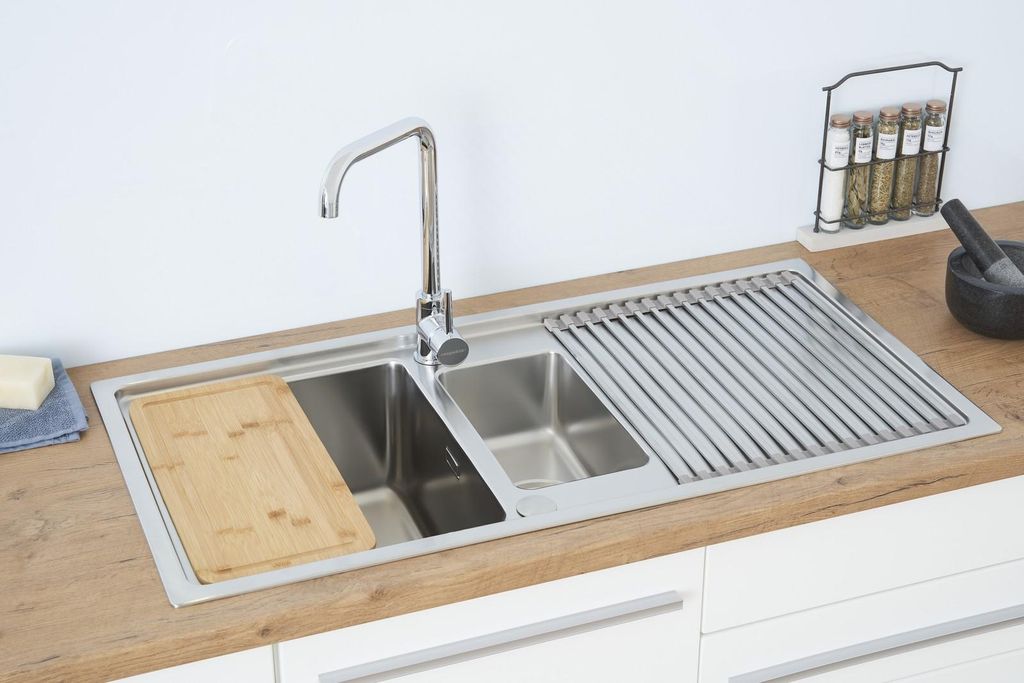 Edelstahl Einbauspüle Spülbecken Küchenspüle Spüle 100 x 50 Produktbild 