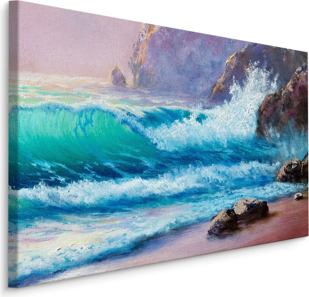 Favolosa tela SCREEN PICTURE 70x50 cm XXL stampa d'arte mare spiaggia onde rocce