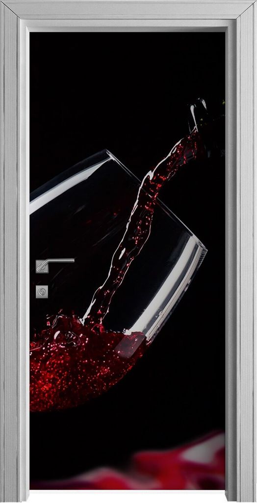 Tür Selbstklebende 90x210 cm Türfolie Türtapete Klebefolie - Wein Glas