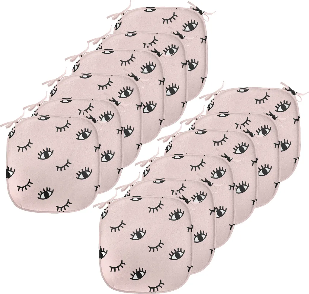 ABAKUHAUS Imbottitura Sedie 12 Pezzi Lavabili Doodle Rosa e Nero