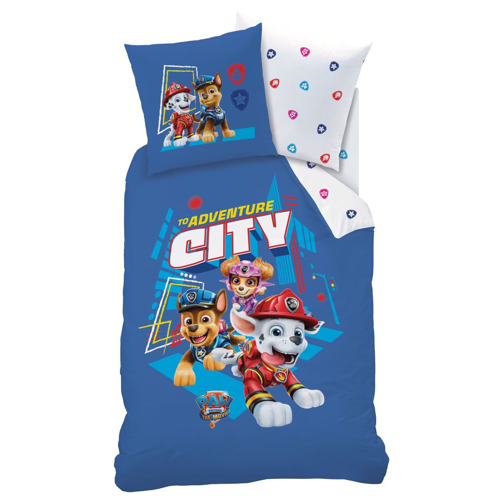 Paw Patrol Bettbezug, Adventure City - 140 x 200 cm + 63 x 63 cm - Baumwolle