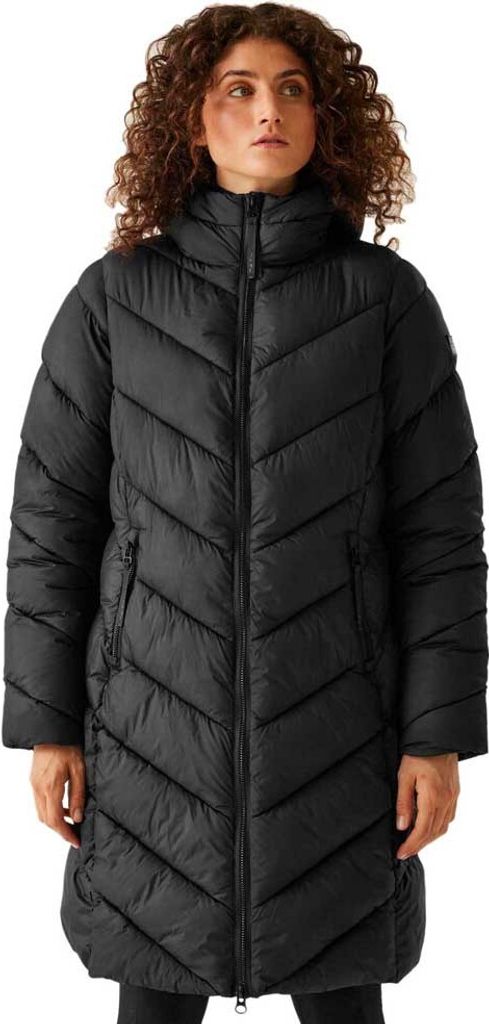 Regatta Andia II Baffle Mantel für Damen mit Kapuze, Farbe:Schwarz, Größe:38