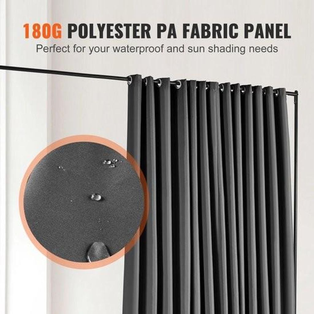 Collox Trennvorhang - Trennwand - Trennständer - Sichtschutz - Auf Rollen - Tragbares Paneel - 301x30x240,5 cm - Schwarz