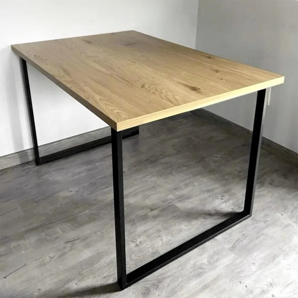Pied de table en métal noir 40x72cm robuste avec finition époxy mate - 4