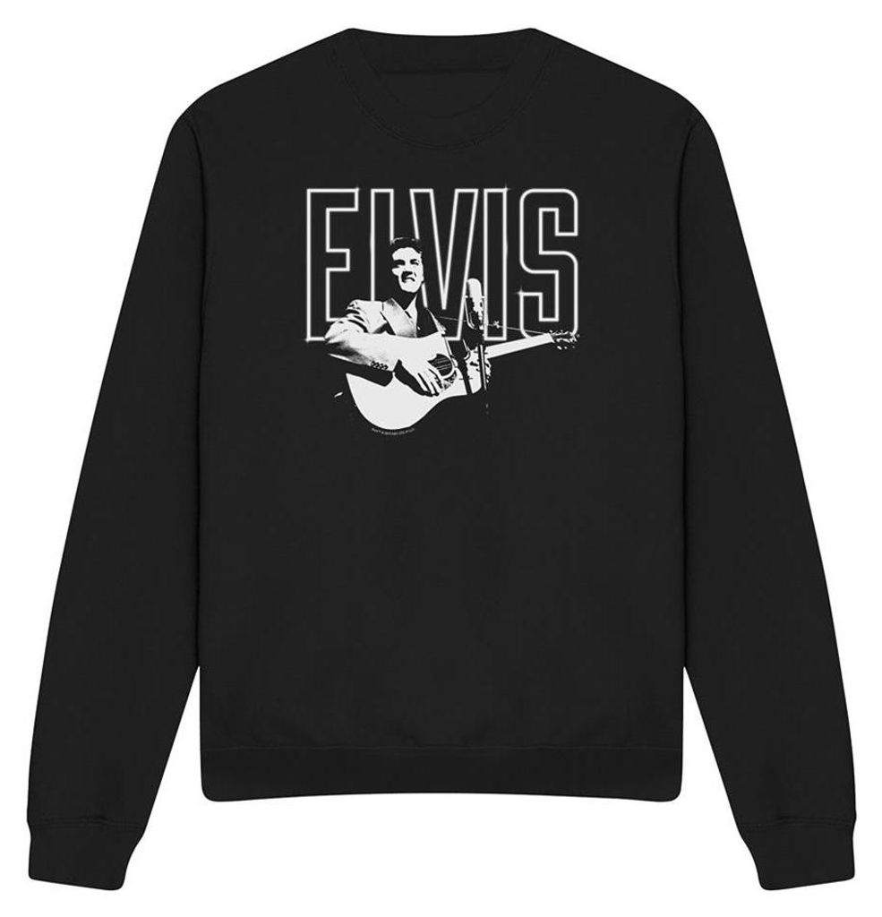 Elvis Presley - "White Glow" Sweatshirt für Herren/Damen Uni TV33719 (XL) (Schwarz)