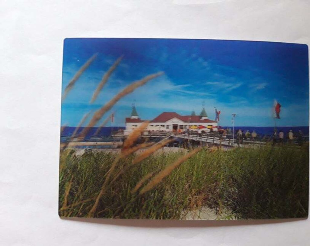 3 D Ansichtskarte Usedom, Postkarte Wackelkarte Hologrammkarte, Ostsee