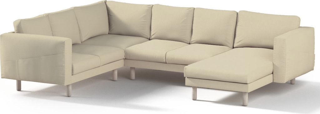 Dekoria Bezug für Norsborg 5-Sitzer Ecksofa mit Recamiere, vanille, Norsborg Bezug für 5-Sitzer Ecksofa mit Recamiere
