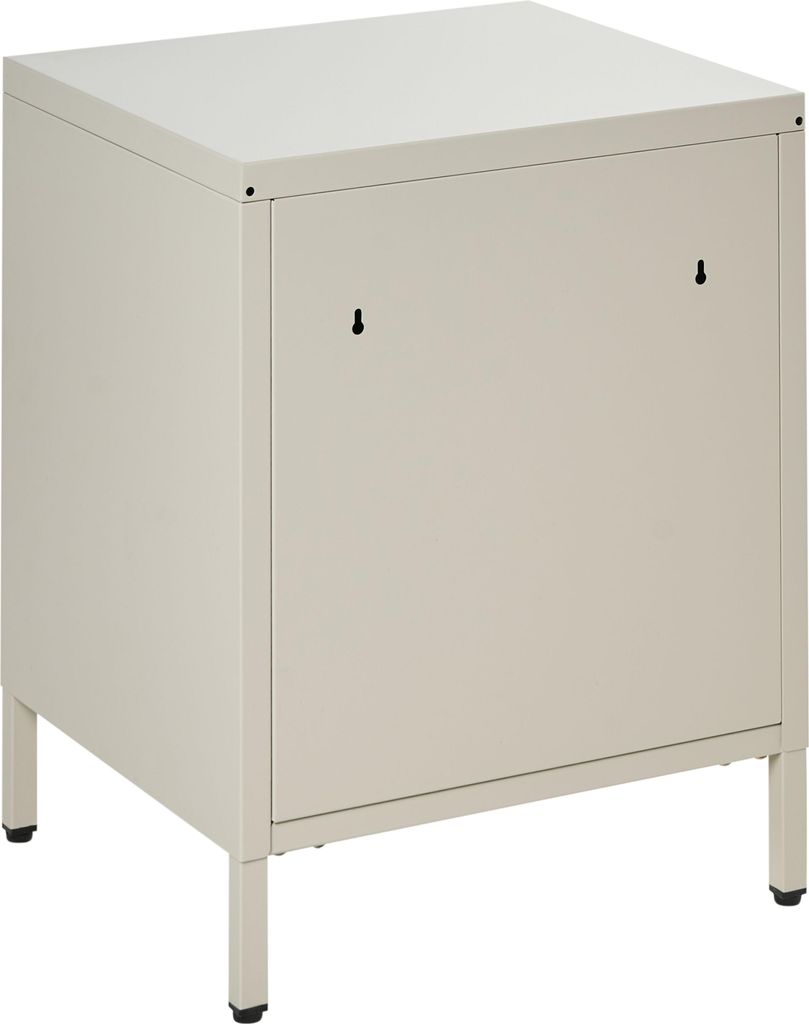BELIANI Nachttisch Hellbeige Metall mit 2 Schubladen und 2 Griffen Wohnzimmer Schlafzimmer Kinderzimmer Jugendzimmer Flur