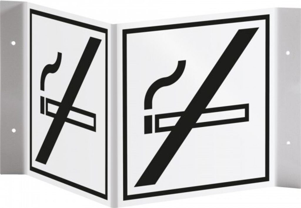 Dreifke Kunststoff-Winkelschild "Rauchen verboten", 15x15cm (BxH), 1 Stück, ...